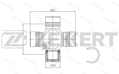 Крестовина карданного вала 34,92x72,2x106,5 / Hyundai HD 98-