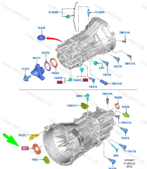 Сальник 6-и ступ. КПП первичного вала Ford Transit MT-82 (35x52x7)