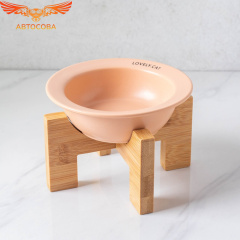 Керамическая миска для кошек оранжевая