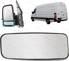 Стекло НИЖНЕЕ зеркала ЛЕВОЕ МЕХАНИЧЕСКОЕ Mercedes SPRINTER 2006->