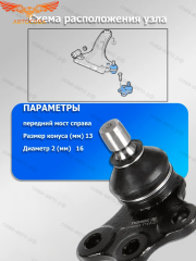 Шаровые 2 шт. ZEKKERT опоры Opel Meriva A Передние, Слева, Справа