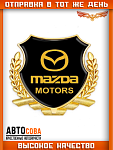 Металлическая эмблема на автомобиль  "MAZDA" самоклеящаяся