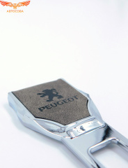 Заглушка ремня безопасности кожаная тёмно-коричневая Peugeot