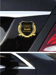 Металлическая эмблема на автомобиль "AUDI" самоклеящаяся